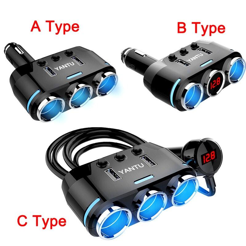 Car Cigarette Lighter Splitter Socket Adapter For Multiple Devices