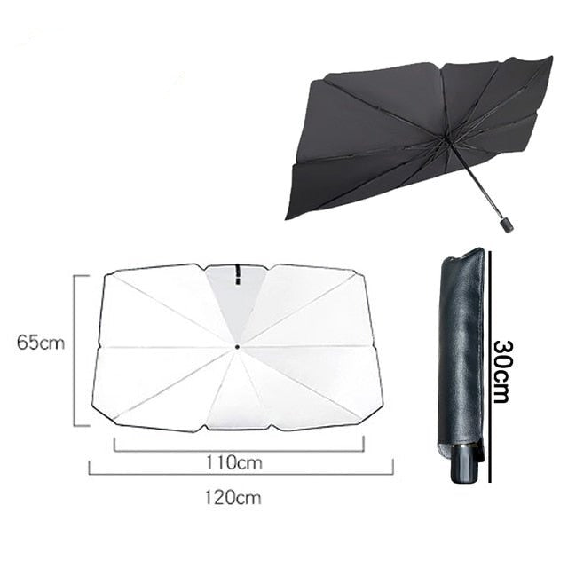 Car Sunshade Umbrella Foldable Heat Protection 10 Ribs Windshield Cover