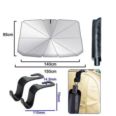 Car Sunshade Umbrella Foldable Heat Protection 10 Ribs Windshield Cover