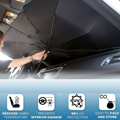 Car Sunshade Umbrella Foldable Heat Protection 10 Ribs Windshield Cover