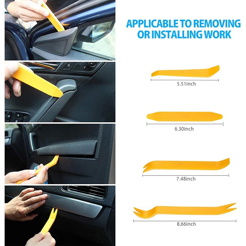 Car Trim Removal Tool Kit With Long Reach Grabber And Air Wedge Pump