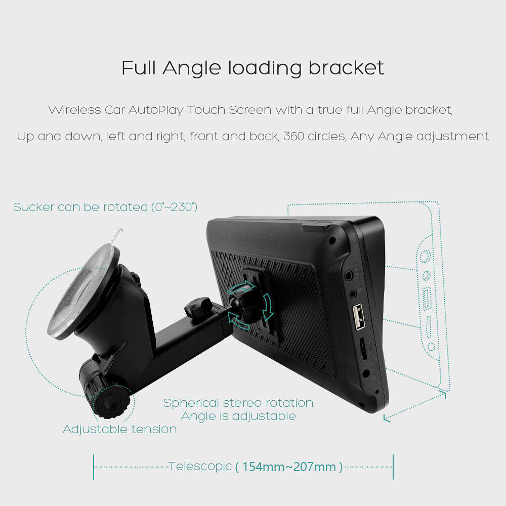 Universal Touchscreen Wireless Apple CarPlay Car Stereo Display