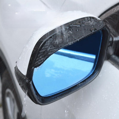 Carbon Fiber Rearview Mirror Rain Visor Sunshade For Clear Vision