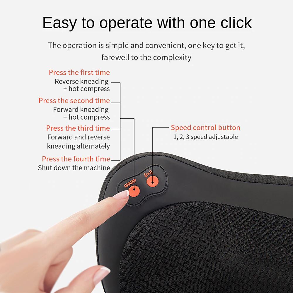 Shiatsu Massage Pillow For Car And Home Electric Use