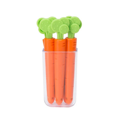 Food Bag Sealing Clips Set Of 5 Carrot Shaped Snack Clamps