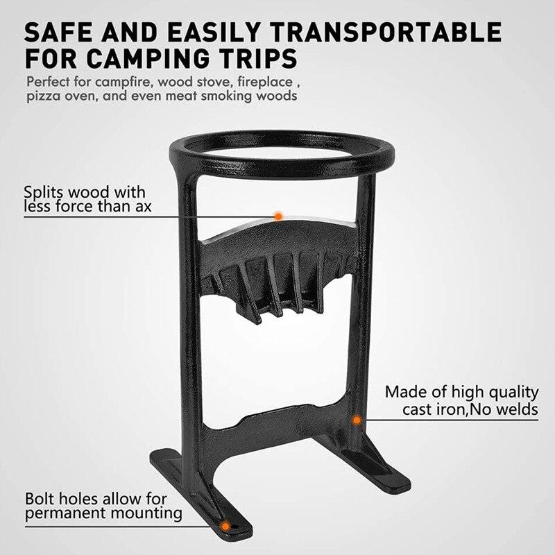 Cast Iron Kindling Firewood Splitter For Easy Wood Splitting