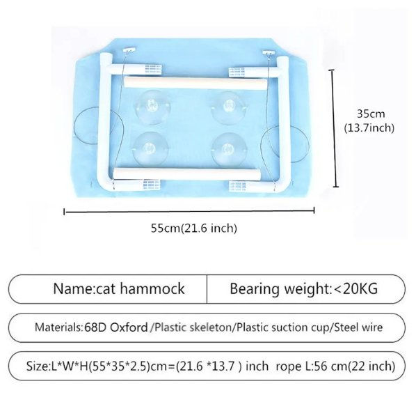 Cat Window Hammock Comfortable Easy Install Relaxing Spot For Cats