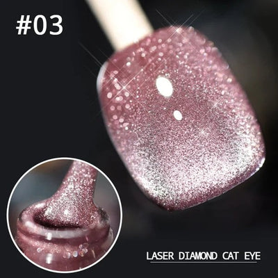 Laser Diamond Cat Eye Nail Polish Stunning Reflective Nail Color