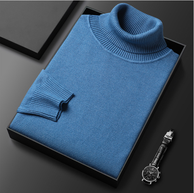 Men's Cashmere Turtleneck Sweater Solid Color Soft Warm Knit