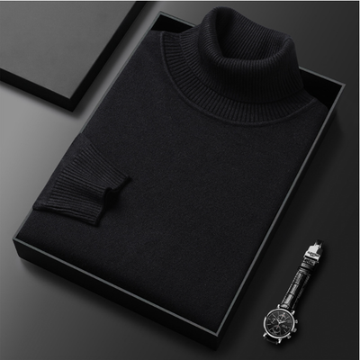 Men's Cashmere Turtleneck Sweater Solid Color Soft Warm Knit