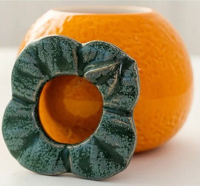 Ceramic Hydroponic Tabletop Vase Orange Succulent Flower Pot