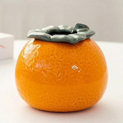 Ceramic Hydroponic Tabletop Vase Orange Succulent Flower Pot