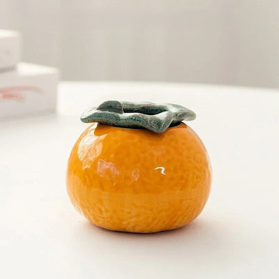 Ceramic Hydroponic Tabletop Vase Orange Succulent Flower Pot
