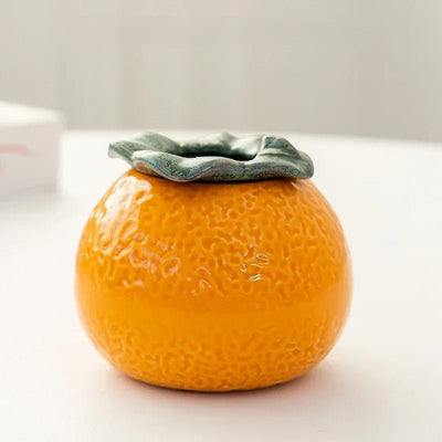 Ceramic Hydroponic Tabletop Vase Orange Succulent Flower Pot