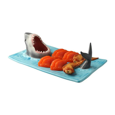 Ceramic Shark Sushi Plate Rectangle Serving Board For Snacks And Desserts