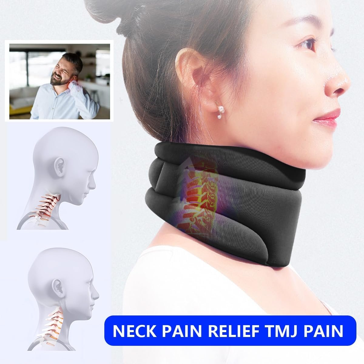Cervi Correct Adjustable Neck Brace For Neck Pain And Snoring Support