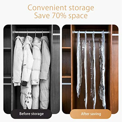 Hanging Vacuum Storage Bags Space Saving Clothes Organizer Set