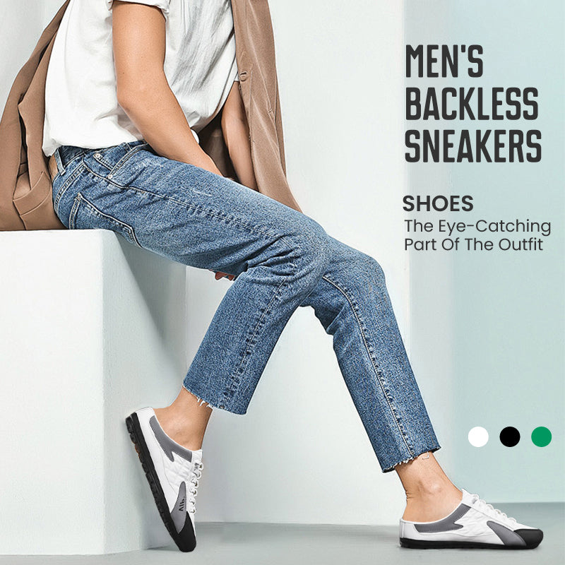 Men's Backless Sneakers Lightweight Casual Slip On Shoes