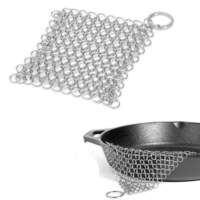 Cast Iron Scrubber Chainmail Heavy Duty Cleaning Tool