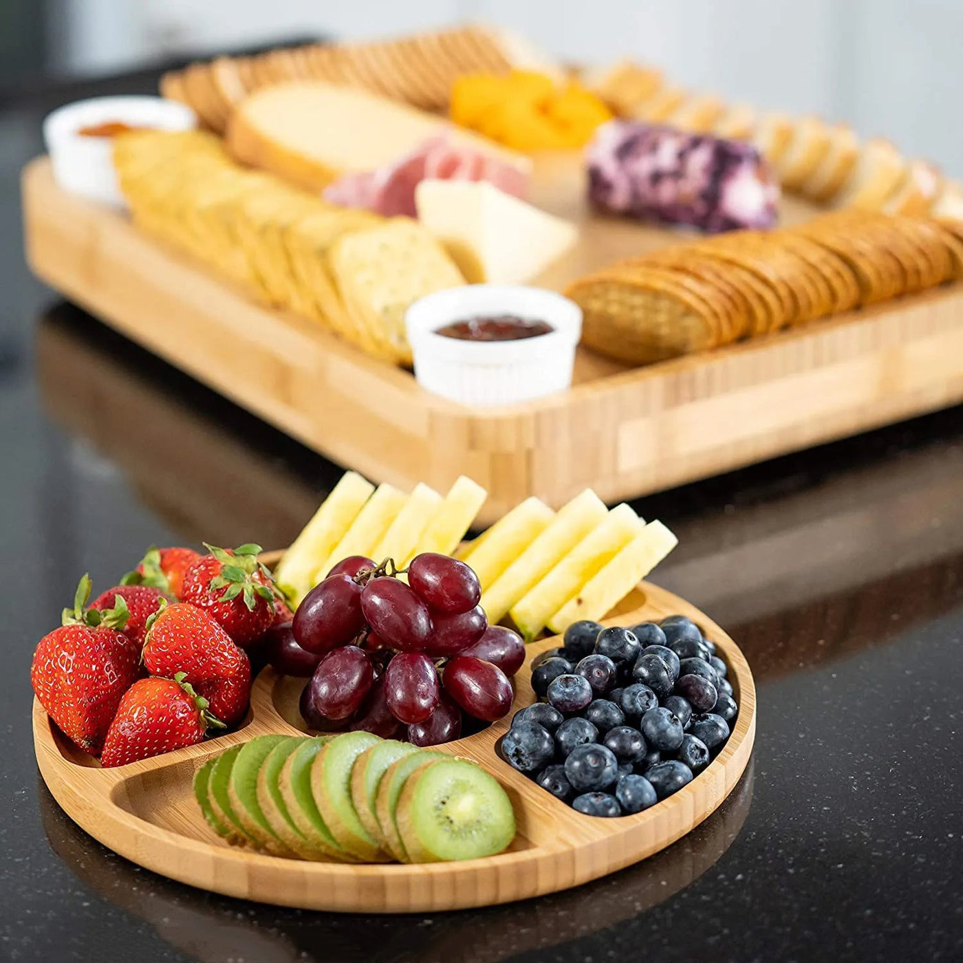 Cheese Board Set Bamboo Serving Tray With Cheese Tools