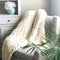 Chunky Knitted Blanket Thick Chenille Cable Knit Throw For Sofa Bed