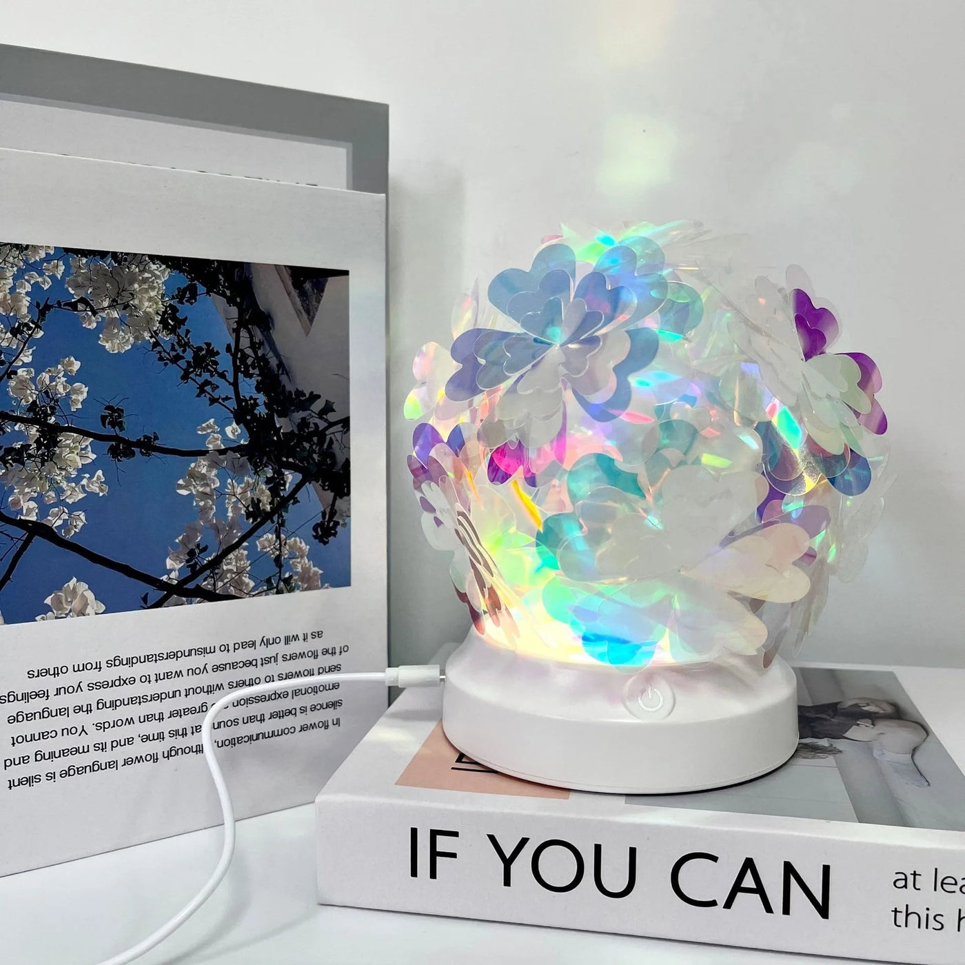 Northern Lights Lamp Cherry Blossom Moon Wave Colorful Night Light