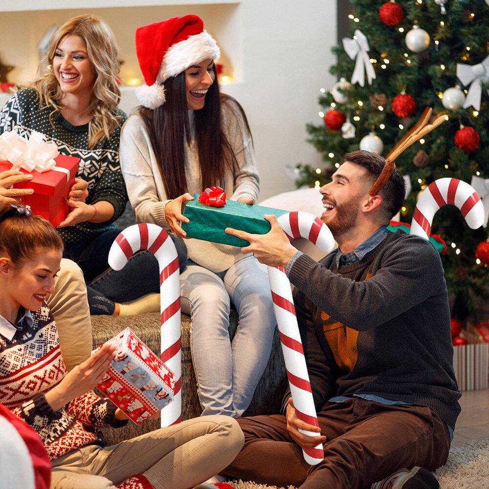 Inflatable Candy Canes Christmas Decorations Set For Outdoor Yard