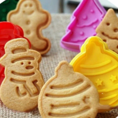 Christmas Cookie Baking Cutter Set 4pcs Fondant Biscuit Cutters