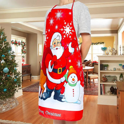 Christmas Cooking Apron Cute Oil-proof Kitchen Baking Apron For Home