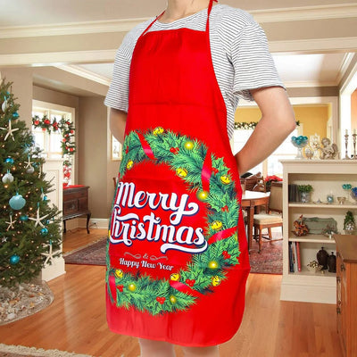 Christmas Cooking Apron Cute Oil-proof Kitchen Baking Apron For Home