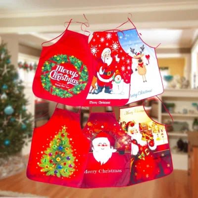 Christmas Cooking Apron Cute Oil-proof Kitchen Baking Apron For Home