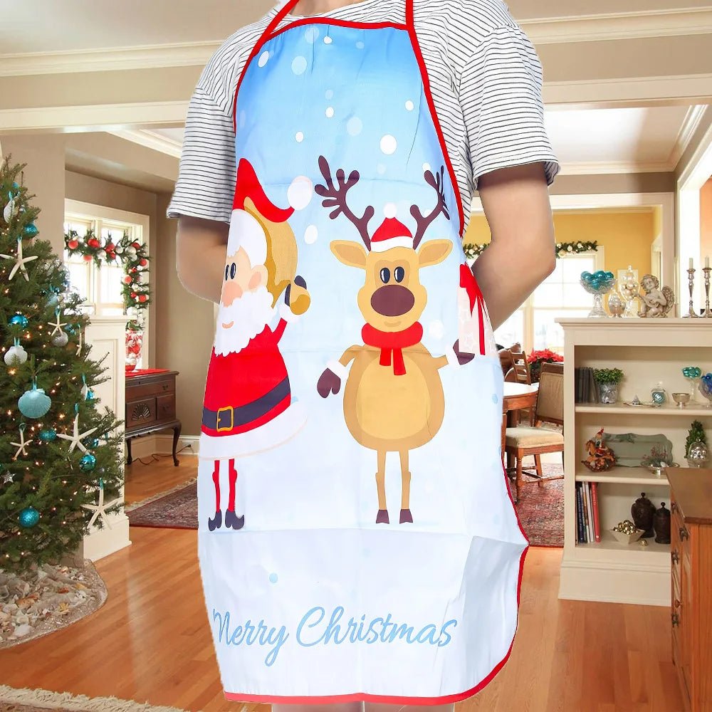 Christmas Cooking Apron Cute Oil-proof Kitchen Baking Apron For Home