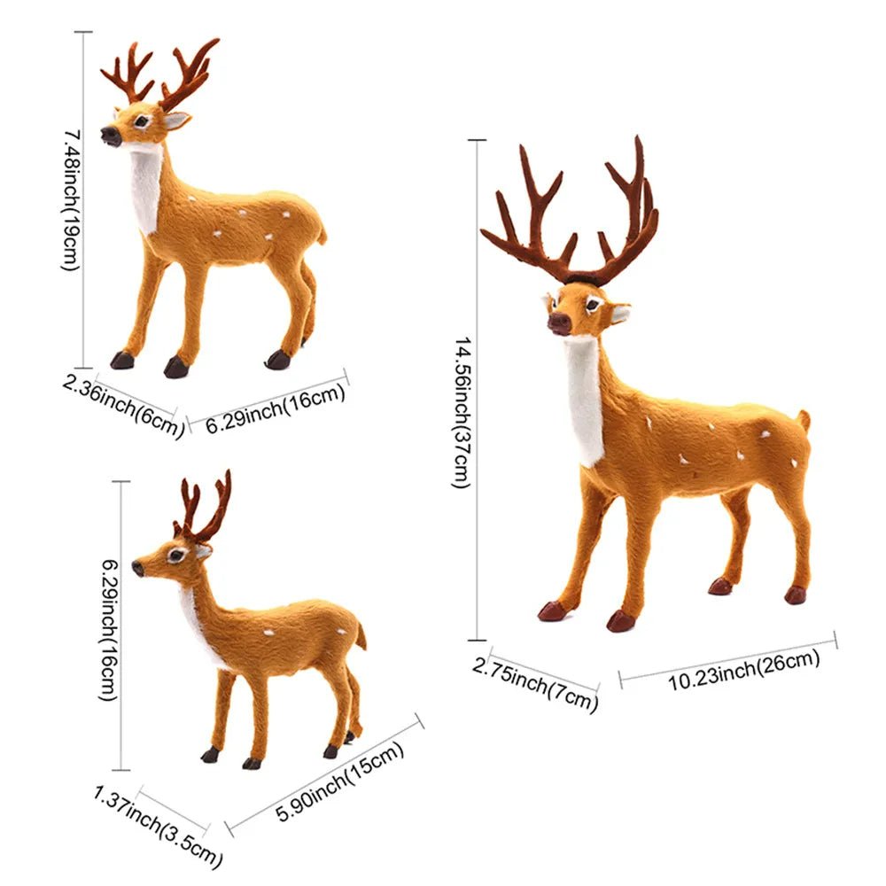 Christmas Deer Plush Doll Soft Sika Deer Holiday Ornament Toy