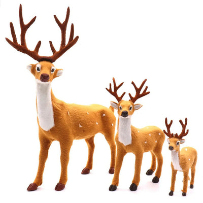 Christmas Deer Plush Doll Soft Sika Deer Holiday Ornament Toy