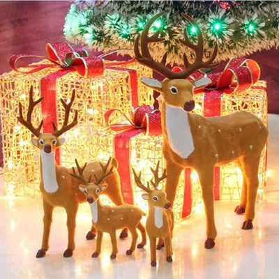 Christmas Deer Plush Doll Soft Sika Deer Holiday Ornament Toy