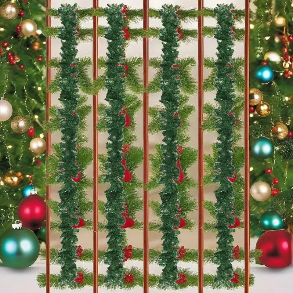Christmas Garland With LED Lights 33ft Sparkling Indoor Outdoor Décor