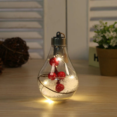 Christmas LED Bulb Ornaments Transparent Ball Tree Decoration For Holidays