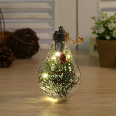 Christmas LED Bulb Ornaments Transparent Ball Tree Decoration For Holidays