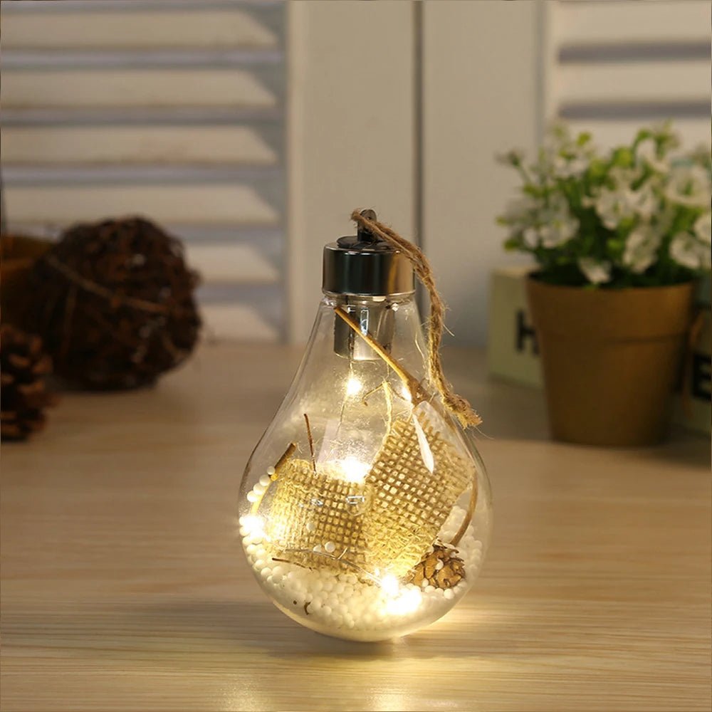 Christmas LED Bulb Ornaments Transparent Ball Tree Decoration For Holidays