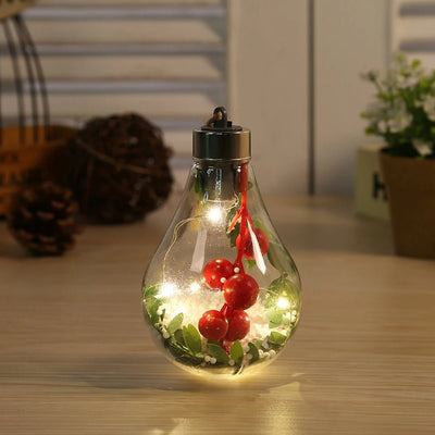 Christmas LED Bulb Ornaments Transparent Ball Tree Decoration For Holidays