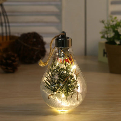 Christmas LED Bulb Ornaments Transparent Ball Tree Decoration For Holidays