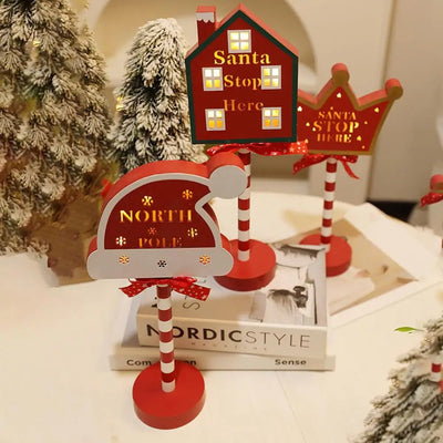 Christmas LED Wooden Desktop Sign For Festive Holiday Decor