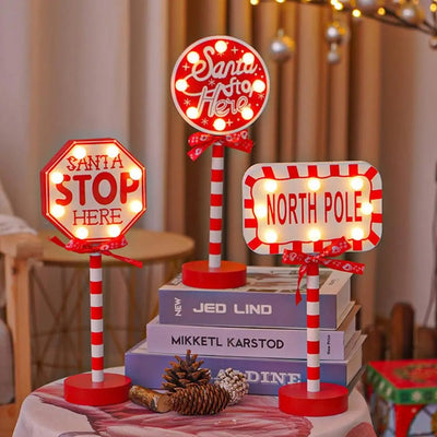 Christmas LED Wooden Desktop Sign For Festive Holiday Decor