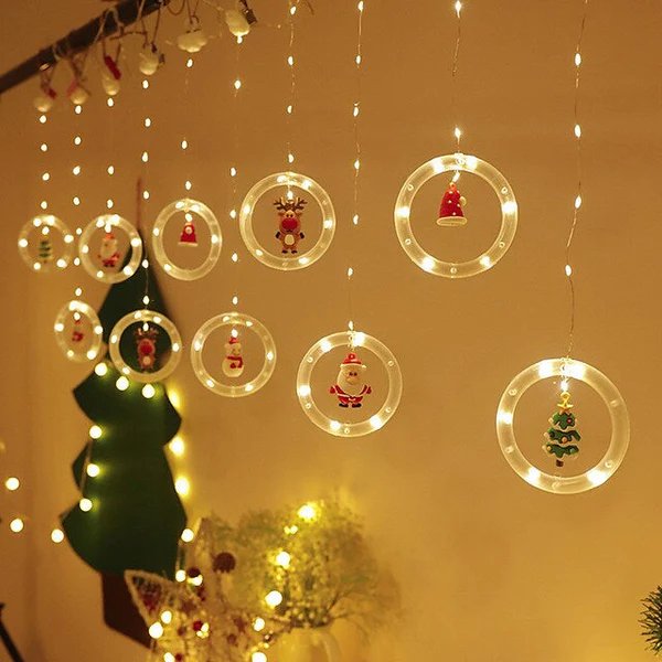 Christmas LED Curtain String Lights Fairy Holiday Decoration Lights