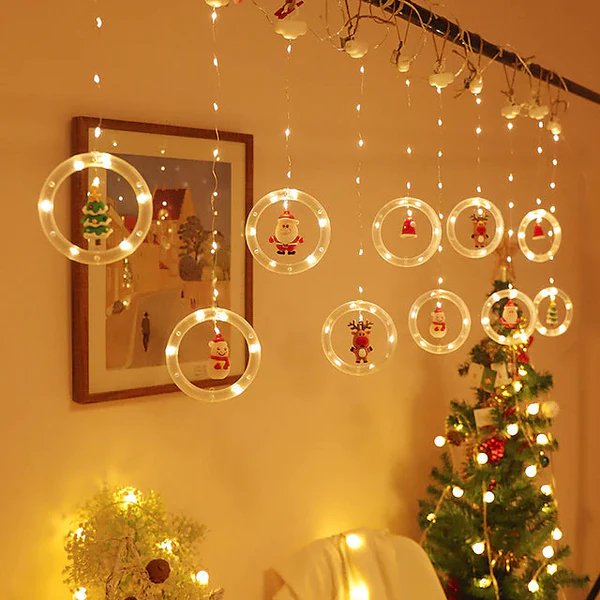 Christmas LED Curtain String Lights Fairy Holiday Decoration Lights