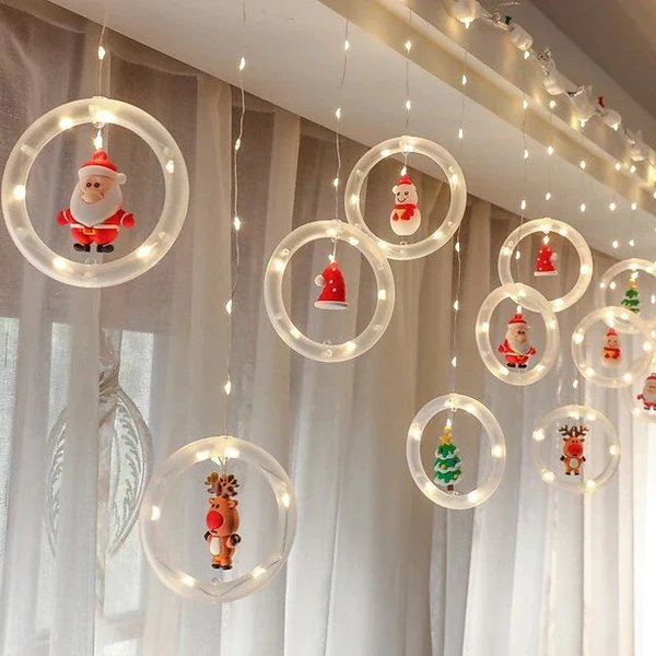 Christmas LED Curtain String Lights Fairy Holiday Decoration Lights