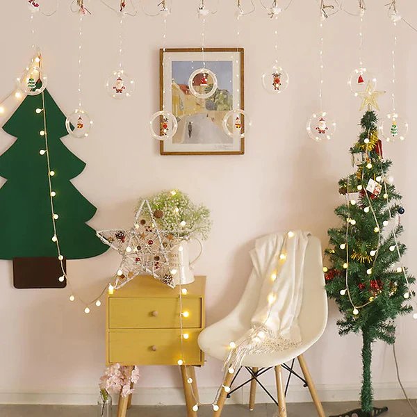 Christmas LED Curtain String Lights Fairy Holiday Decoration Lights