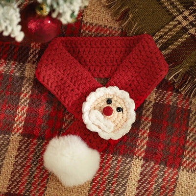 Christmas Pet Scarf Red Cozy Holiday Scarf For Kittens And Puppies