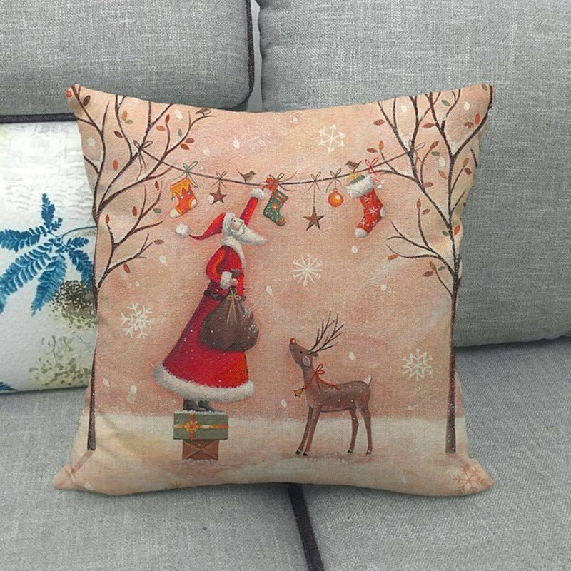 Christmas Pillowcase For Sofa Holiday Home Decor Throw Pillow Case