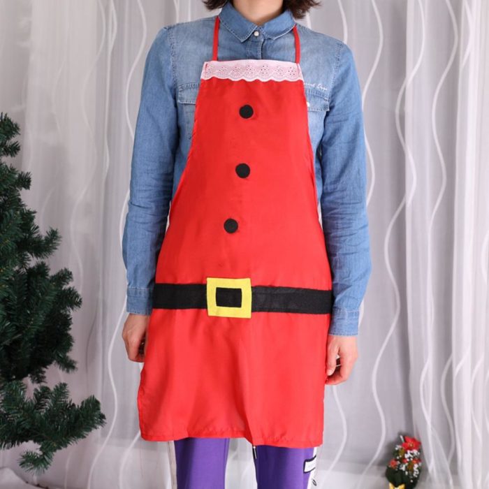 Christmas Santa Claus Apron Grilling Chef Apron For Adults Kids